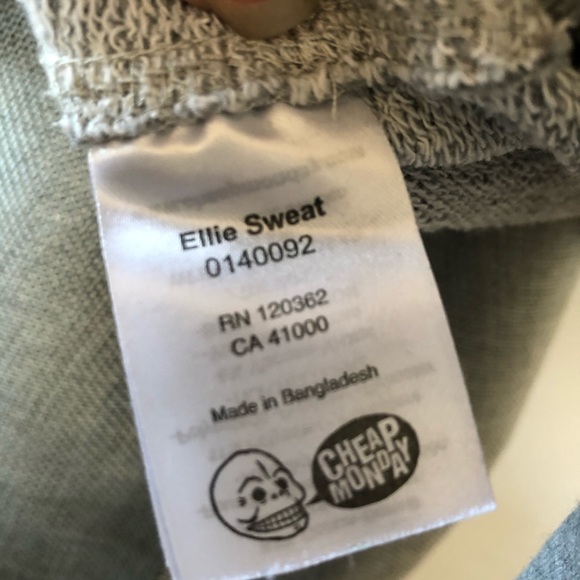 Urban Outfitters Cheap Monday script logo sweatshirt light grey - Picture 5 of 7